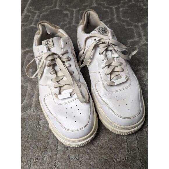 Nike Sneakers WOMENS SIZE 10 white Air Force 1 Pixel SE Zebra leather lace up - Picture 3 of 10